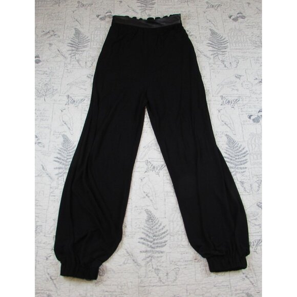 $890 Rosetta Getty Slinky Harem pants faux leather waist gathered ankle womens S - Picture 1 of 12